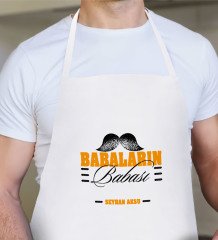 Kişiye Özel Babaların Babası Tasarımlı Beyaz Mutfak Önlüğü-2
