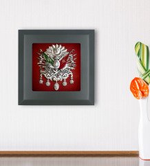 BK Gift Osmanlı Arması Tasarımlı Ahşap Çerçeveli Taş Duvar Dekoru-3
