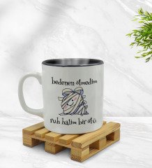 Bk Gift Ruh Halim Bir Ölü Tasarımlı İçi Siyah Renkli Kupa Bardak Model 1
