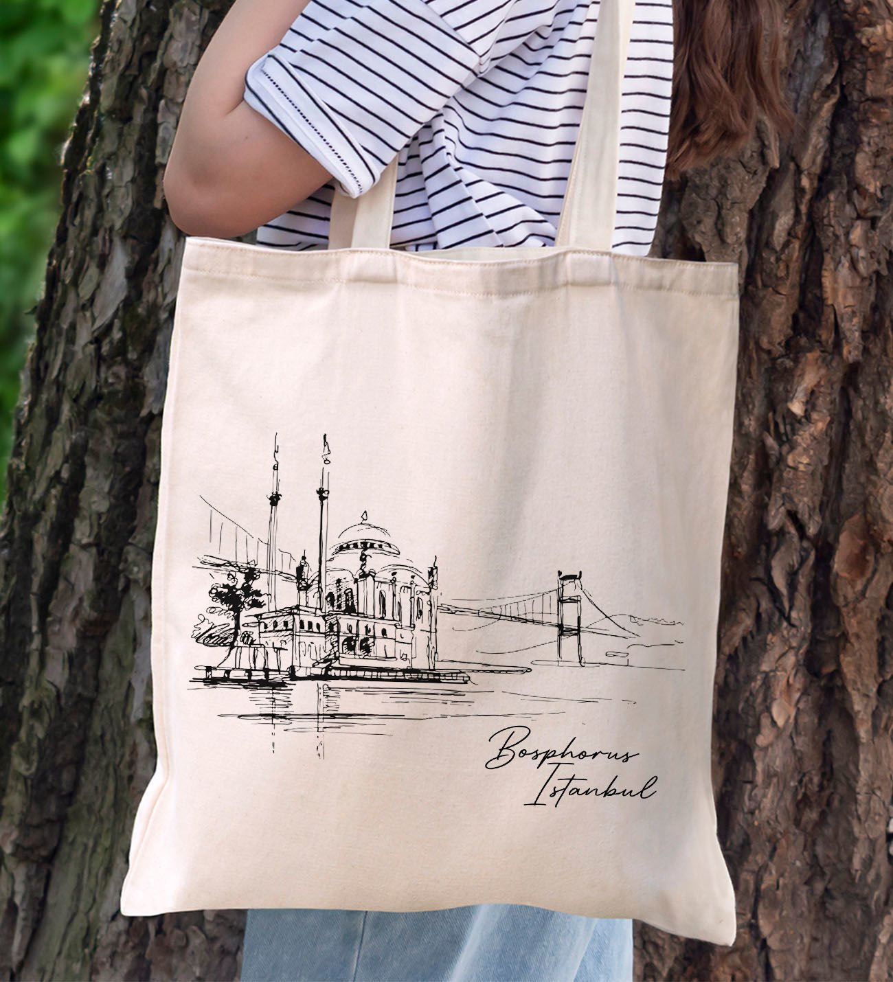 BK Gift İstanbul Tasarımlı Kanvas Bez Çanta, Baskılı Omuz Çantası, Alışveriş Çantası, Plaj Çantası, Arkadaşa Hediye-6