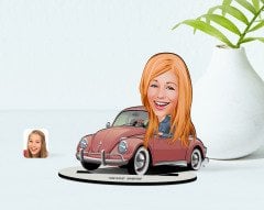 BK Gift Kişiye Özel Karikatürlü Vosvos Biblo Tasarımı-1 | Sevgiliye Hediye, Arkadaşa Hediye, Dekoratif Hediye