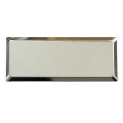 Dikdörtgen Metal Yaka İsimliği (gümüş) 7,5x2,3 cm