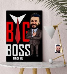 Kişiye Özel Bay Big Boss Karikatür Kanvas Tablo (30 x 50 cm.) - 5