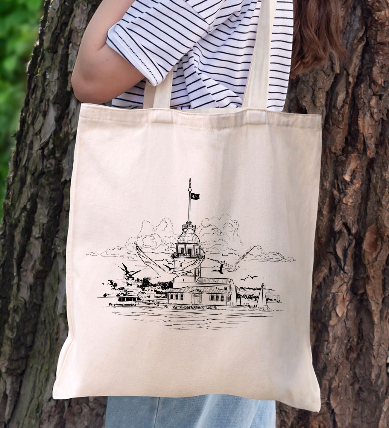 BK Gift İstanbul Tasarımlı Kanvas Bez Çanta, Baskılı Omuz Çantası, Alışveriş Çantası, Plaj Çantası, Arkadaşa Hediye-7