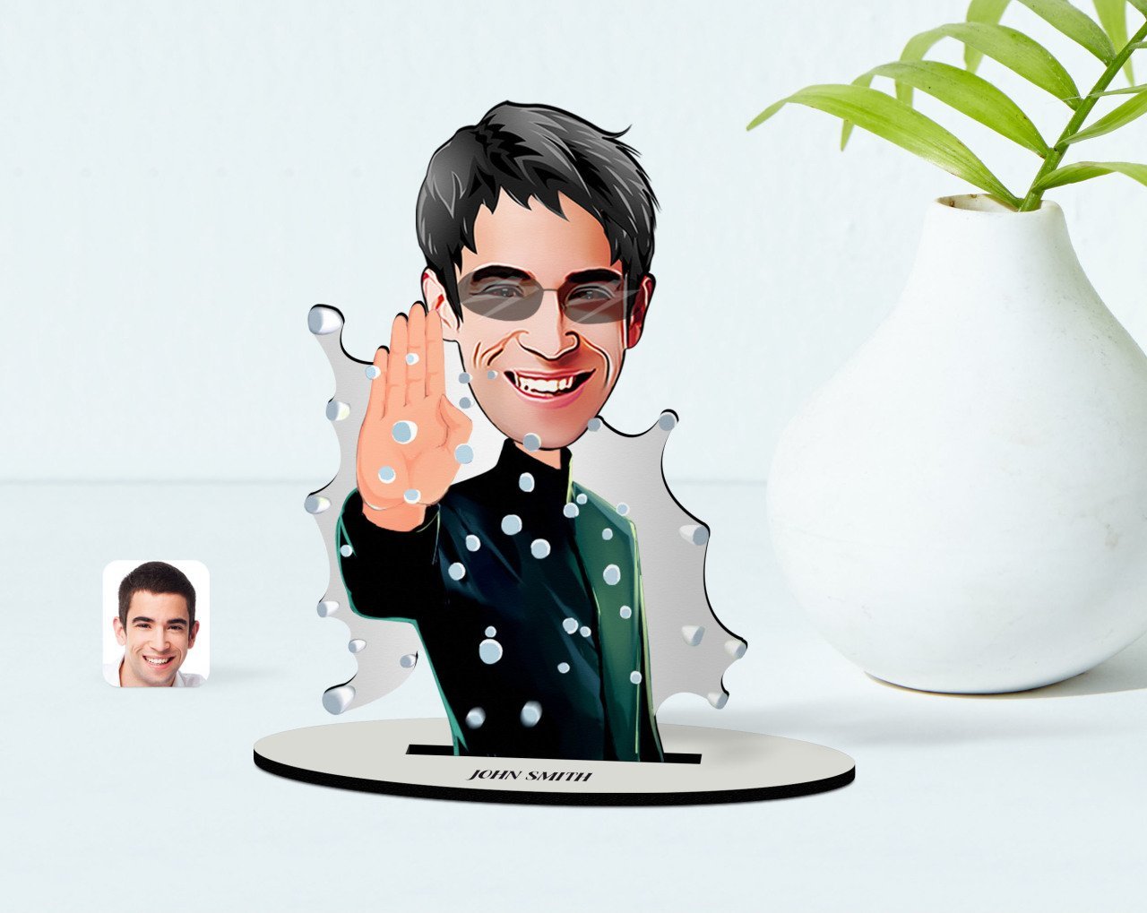 Kişiye Özel Matrix Neo Karikatürlü Ahşap Biblo Model-1