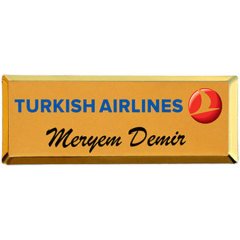 Dikdörtgen Metal Yaka İsimliği (altın) 7,5x2,3 cm