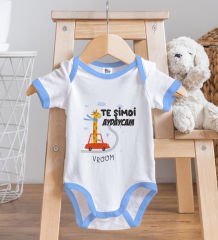 BK Kids Te Şimdi Tasarımlı Mavi Bebek Body Zıbın-1