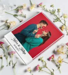 BK Gift Kişiye Özel İsimli Tarihli Fotoğraflı Akrilik Çerçeve-1, Sevgiliye Hediye, Eşe Hediye