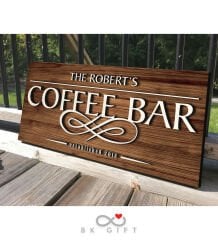BK Gift Kişiye Özel Dekoratif Ahşap Coffee Bar Tabelası 46cm - Model 3