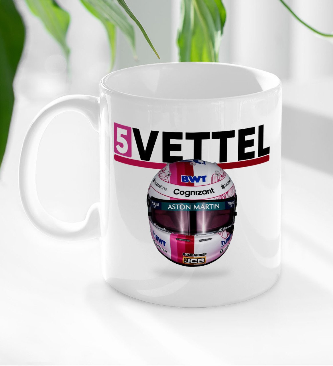 BK Gift F1 Vettel Tasarımlı Beyaz Kupa Bardak-1