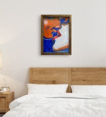 BK Gift Yatak Odası Konseptli Doğal Masif Ahşap Çerçeveli Tablo 45x65cm-103