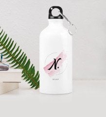 Kişiye Özel N Baş Harf ve İsimli Metal Suluk (500 ml.) Model 4