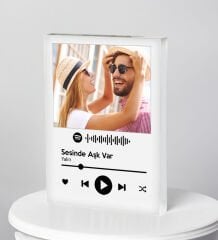 BK Gift Kişiye Özel Kendin Tasarla Fotoğraflı Spotify Şarkı Barkodlu Akrilik Çerçeve-1, Sevgiliye Hediye, Eşe Hediye, Arkadaşa Hediye