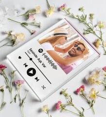 BK Gift Kişiye Özel Kendin Tasarla Fotoğraflı Spotify Şarkı Barkodlu Akrilik Çerçeve-1, Sevgiliye Hediye, Eşe Hediye, Arkadaşa Hediye