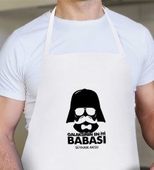Kişiye Özel Galaksinin En İyi Babası Tasarımlı Beyaz Mutfak Önlüğü-2