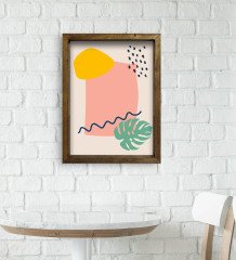 BK Gift Cafe & Bar & Restaurant Konseptli Doğal Masif Ahşap Çerçeveli Tablo 45x65cm-54