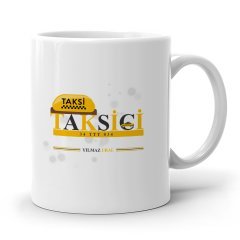 Kişiye Özel Mesleki Taksici Tasarımlı Beyaz Kupa Bardak - 2