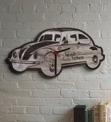 Kişiye Özel Retro Beetle Tasarımlı Ahşap Duvar Saati (Model 1-3)