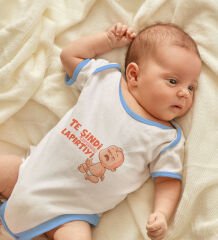 BK Kids Te Şindi Koparcam Tasarımlı Mavi Bebek Body Zıbın-1