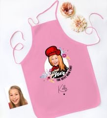 BK Gift Kişiye Özel Karikatürlü Anneler Günü Tasarımlı Pembe Mutfak Önlüğü, Aşçı Önlüğü, Şef Önlüğü, Anneye Hediye-8