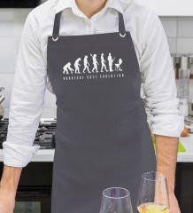 BK Gift Profesyonel Chef Tasarımlı Antrasit Mutfak Önlüğü, Aşçı Önlüğü, Şef Önlüğü, Ev Hediyesi, Arkadaşa Hediye-5