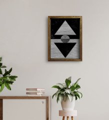 BK Home Modern Art Tasarımlı Doğal Masif Ahşap Çerçeveli Tablo 45x65cm-8
