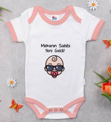BK Kids Mekanın Sahibi Yeni Geldi Tasarımlı Pembe Bebek Body Zıbın-1