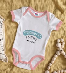 BK Kids Tükendüm Tasarımlı Pembe Bebek Body Zıbın-1
