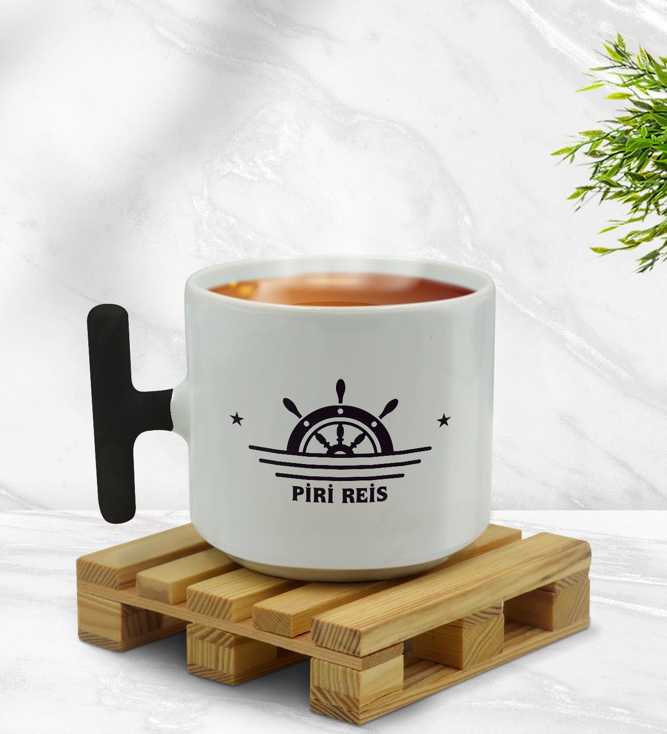 BK Gift Kişiye Özel Tekne Marin ve Denizcilik Tasarımlı Siyah T Kulplu Middle Kupa-5, Arkadaşa Hediye