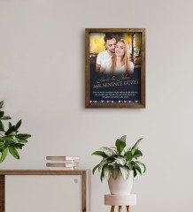 Kişiye Özel Fotoğraflı Mesajlı Doğal Masif Ahşap Çerçeveli Tablo 45x65cm-1