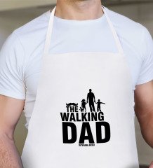 Kişiye Özel The Walking Dad Tasarımlı Beyaz Mutfak Önlüğü-1