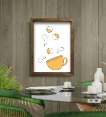 BK Gift Cafe & Bar & Restaurant Konseptli Doğal Masif Ahşap Çerçeveli Tablo 45x65cm-61