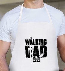 Kişiye Özel The Walking Dad Tasarımlı Beyaz Mutfak Önlüğü-2