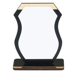 Sublimasyon Metal Baskılı Siyah Ahşap Plaket  - Beyaz Metalli