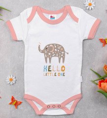 BK Kids Hello Little One Tasarımlı Pembe Bebek Body Zıbın-1