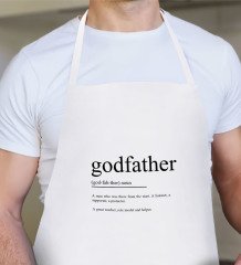 BK Home Godfather Baba Tasarımlı Beyaz Mutfak Önlüğü-1
