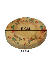 Kişiye Özel Retro Motif Tasarımlı Doğal Ahşap Tabaklı Türk Kahvesi Fincanı Model 15