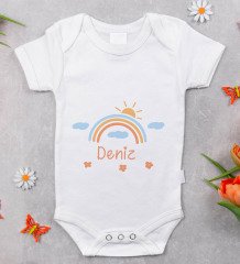 BK Kids Kişiye Özel Fotoğraflı Bebek Yastık ve Bebek Body Zıbın Hediye Seti - Model 19