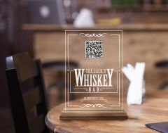 BK Gift Restoran & Cafe & Barlara Özel Ahşap Standlı Pleksi QR Kod Menü, Cafe&Bar için QR kodlu Tabela, QR kodlu Masa Dekoru-6