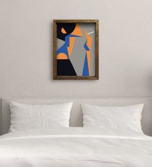 BK Gift Yatak Odası Konseptli Doğal Masif Ahşap Çerçeveli Tablo 45x65cm-116