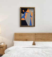 BK Gift Yatak Odası Konseptli Doğal Masif Ahşap Çerçeveli Tablo 45x65cm-116