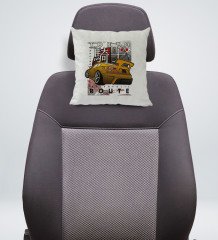 BK Gift Tokyo Route Tasarımlı Kare Araç Koltuk Yastığı-1