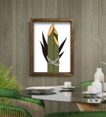 BK Gift Cafe & Bar & Restaurant Konseptli Doğal Masif Ahşap Çerçeveli Tablo 45x65cm-65