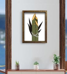 BK Gift Cafe & Bar & Restaurant Konseptli Doğal Masif Ahşap Çerçeveli Tablo 45x65cm-65