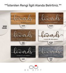 BK Gift Kişiye Özel İsimli Dekoratif Ahşap Tabela 46cm - Model 6