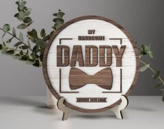 Bk Gift Kişiye Özel Kabartma Tasarım Ahşap Baba Tabelası, Babaya Hediye, Babalar Günü Hediyesi, Ev Dekorasyonu-2