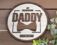 Bk Gift Kişiye Özel Kabartma Tasarım Ahşap Baba Tabelası, Babaya Hediye, Babalar Günü Hediyesi, Ev Dekorasyonu-2