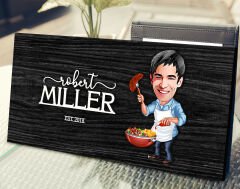 BK Gift Kişiye Özel Barbekü Karikatürlü Kabartma Tasarım Antik Siyah (Ebony) Ahşap Tabela-3, Dekoratif Tabela, Rustik Ev Dekorasyonu, Duvar Dekoru