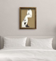 BK Gift Yatak Odası Konseptli Doğal Masif Ahşap Çerçeveli Tablo 45x65cm-117