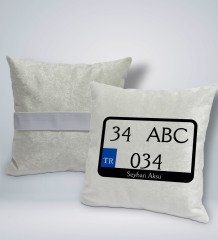Kişiye Özel Plakalı Kare Araç Koltuk Yastığı-1